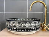 Luxe Marokkaanse Waskom Casablanca 35 cm Zwart