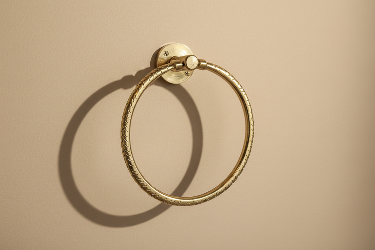 Messing Handdoekhaak Rond