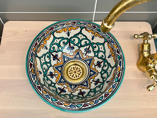 Handgemaakte Marokkaanse Waskom Marrakech 25 cm