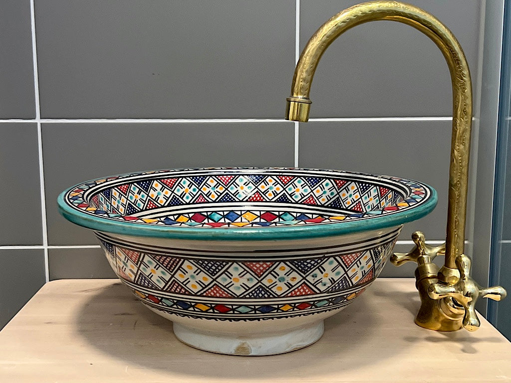 Handgemaakte Marokkaanse Waskom Marrakech 35 cm