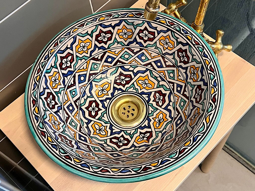 Handgemaakte Marokkaanse Waskom Sevilla 35 cm