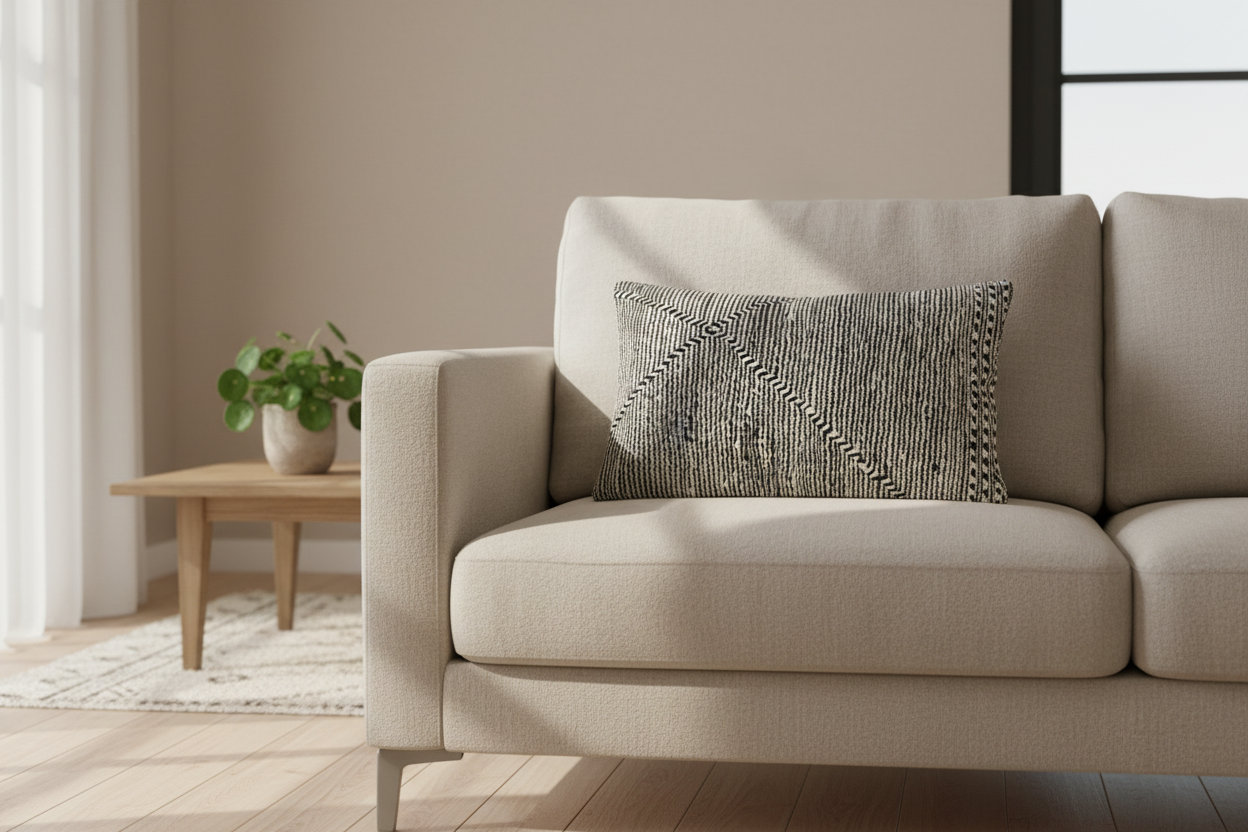 Zanfi Kussensloop Berbers Zwart / Wit