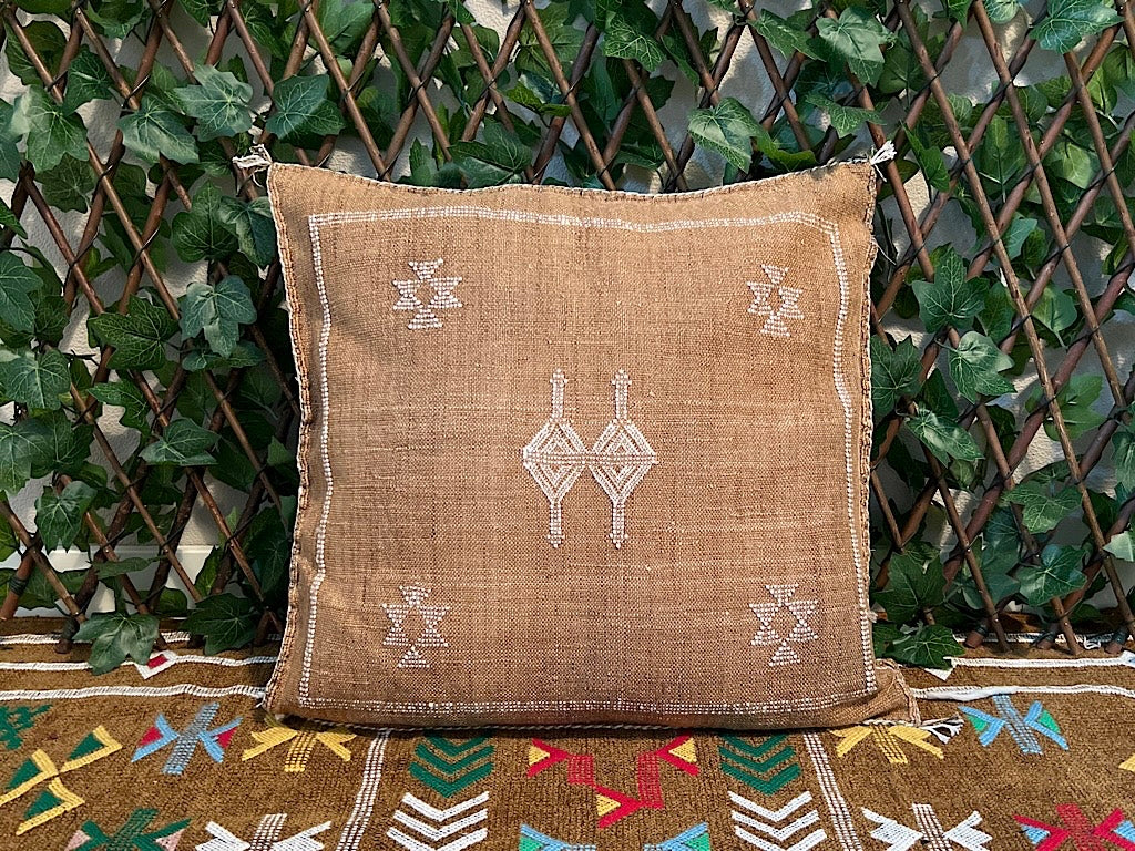 Cactus Zijde Kussensloop Bruin 1