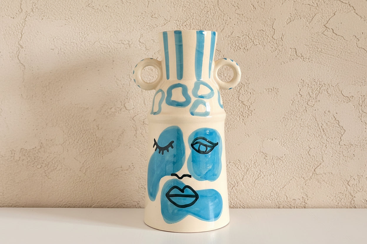 Aardewerken Vaas Blauw