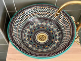 Handgemaakte Marokkaanse Waskom Color Wave 40 cm