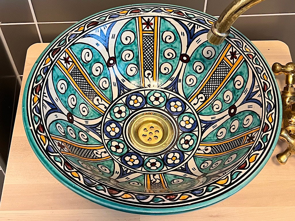 Handgemaakte Marokkaanse Waskom Alcazar 35 cm
