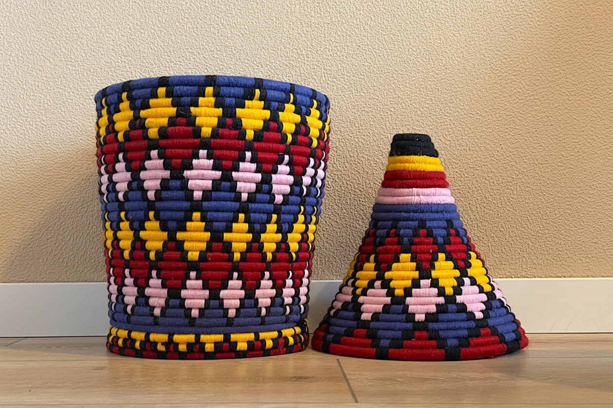 Berber Wollen Mand XXL Gekleurd