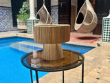 Marokkaans Raffia Tafellamp Naturel XS