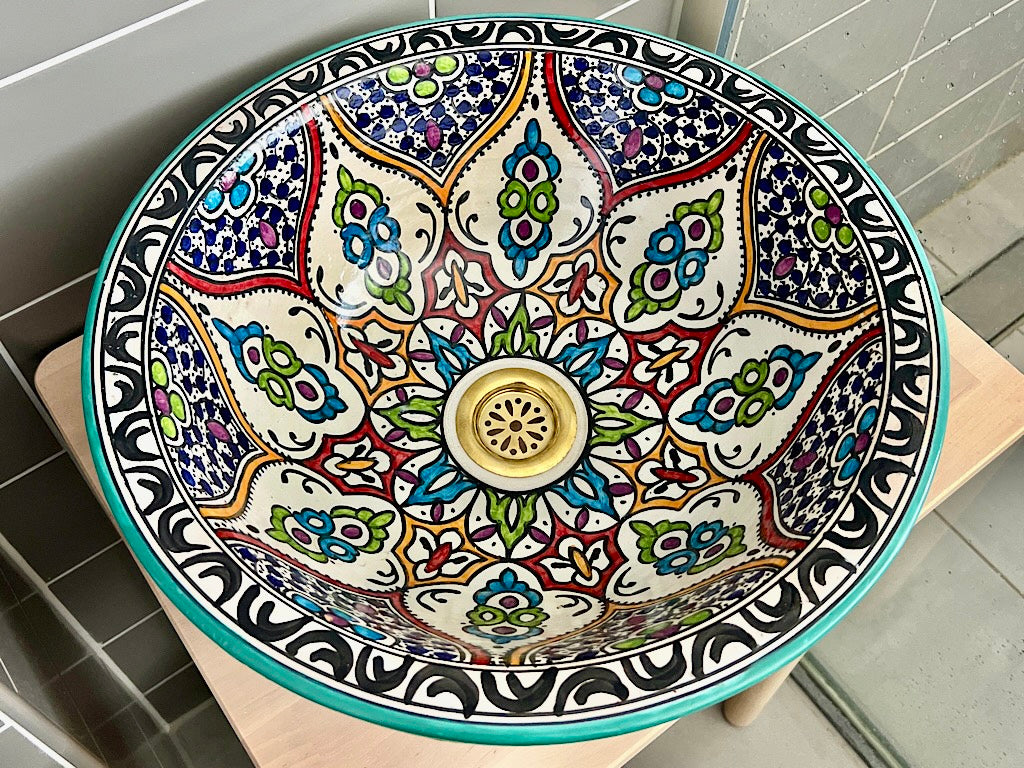 Handgemaakte Marokkaanse Waskom Rabat 40cm