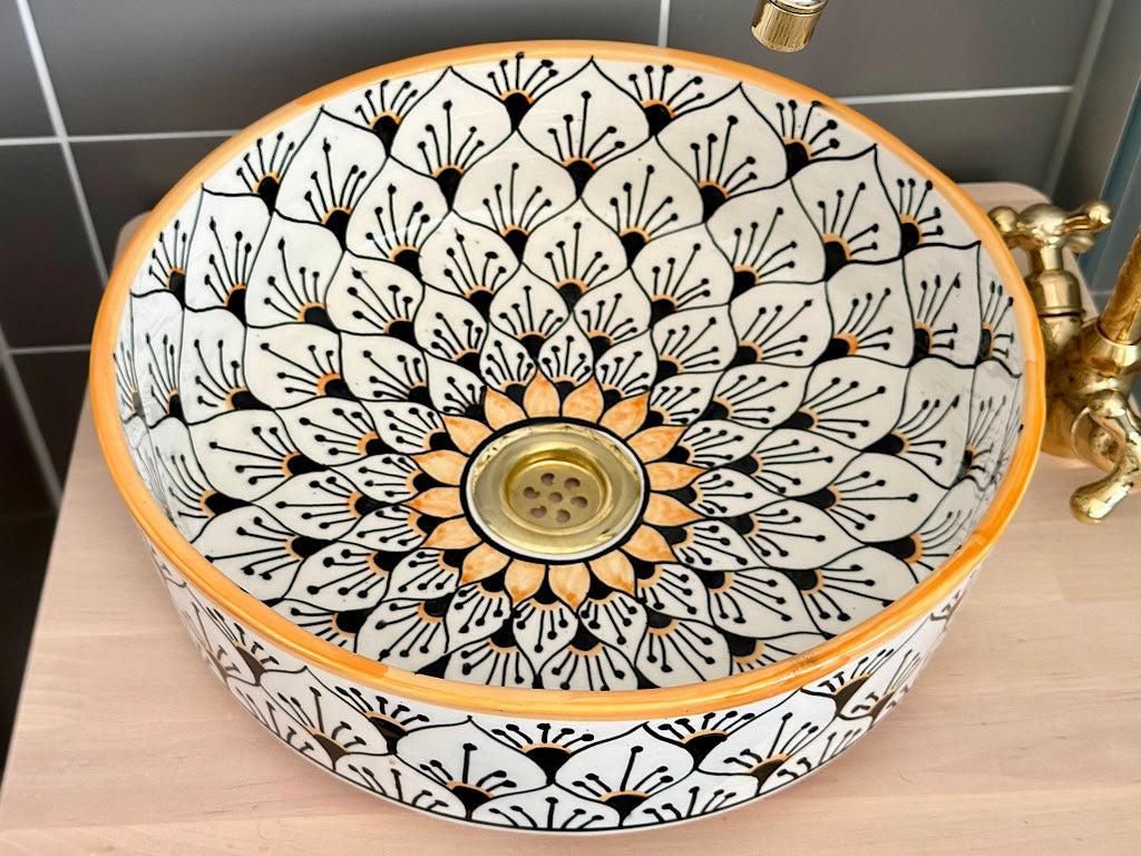 Handgemaakte Marokkaanse waskom Córdoba - 35 cm