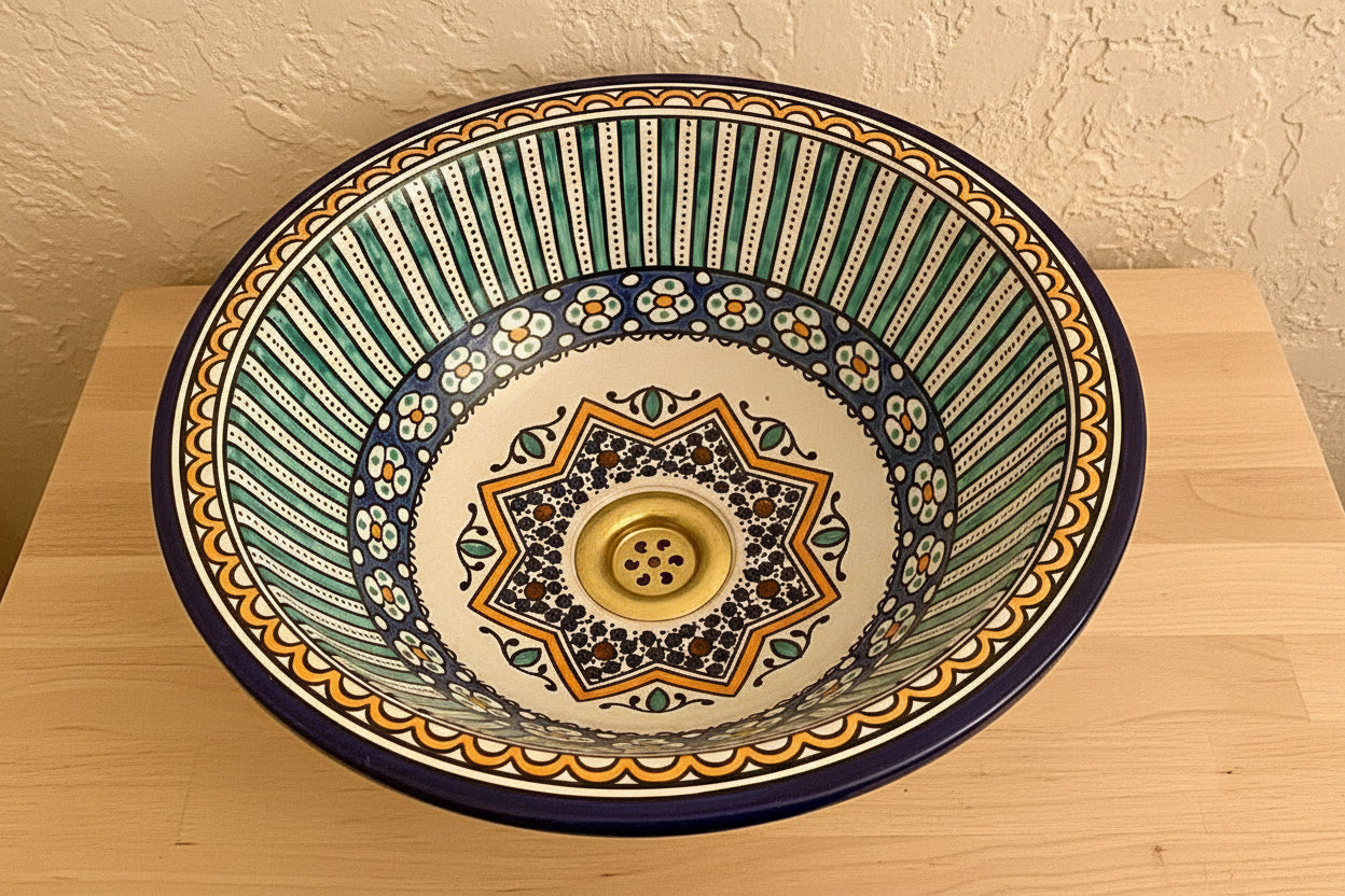 Handgemaakte Marokkaanse Waskom Casablanca 40cm