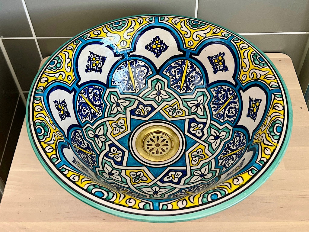Handgemaakte Marokkaanse Waskom Rabat 35cm
