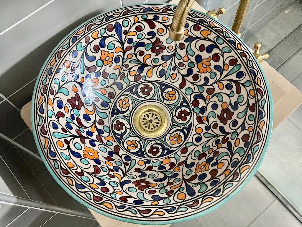 Handgemaakte Marokkaanse Waskom Alhambra 40cm