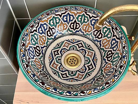 Handgemaakte Marokkaanse Waskom Cadiz 40 cm