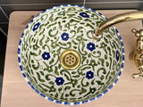 Handgemaakte Marokkaanse Waskom Groen/Blauw 30 cm