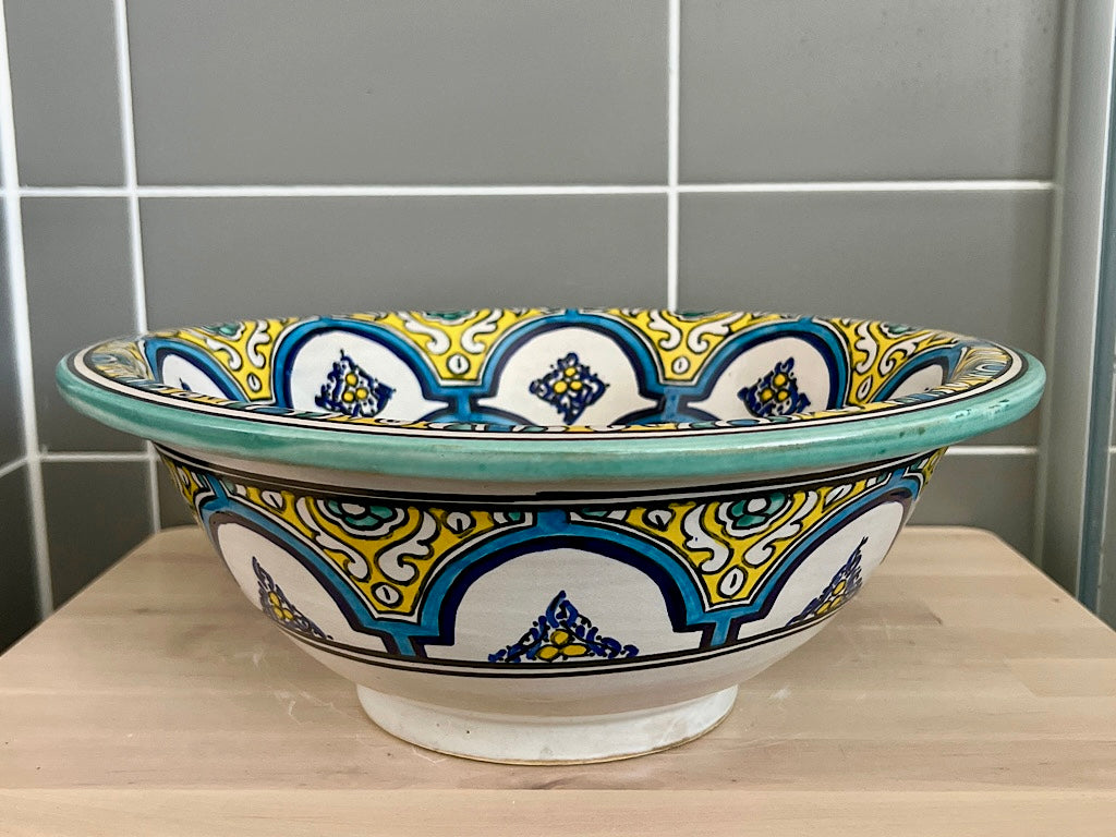 Handgemaakte Marokkaanse Waskom Rabat 35cm