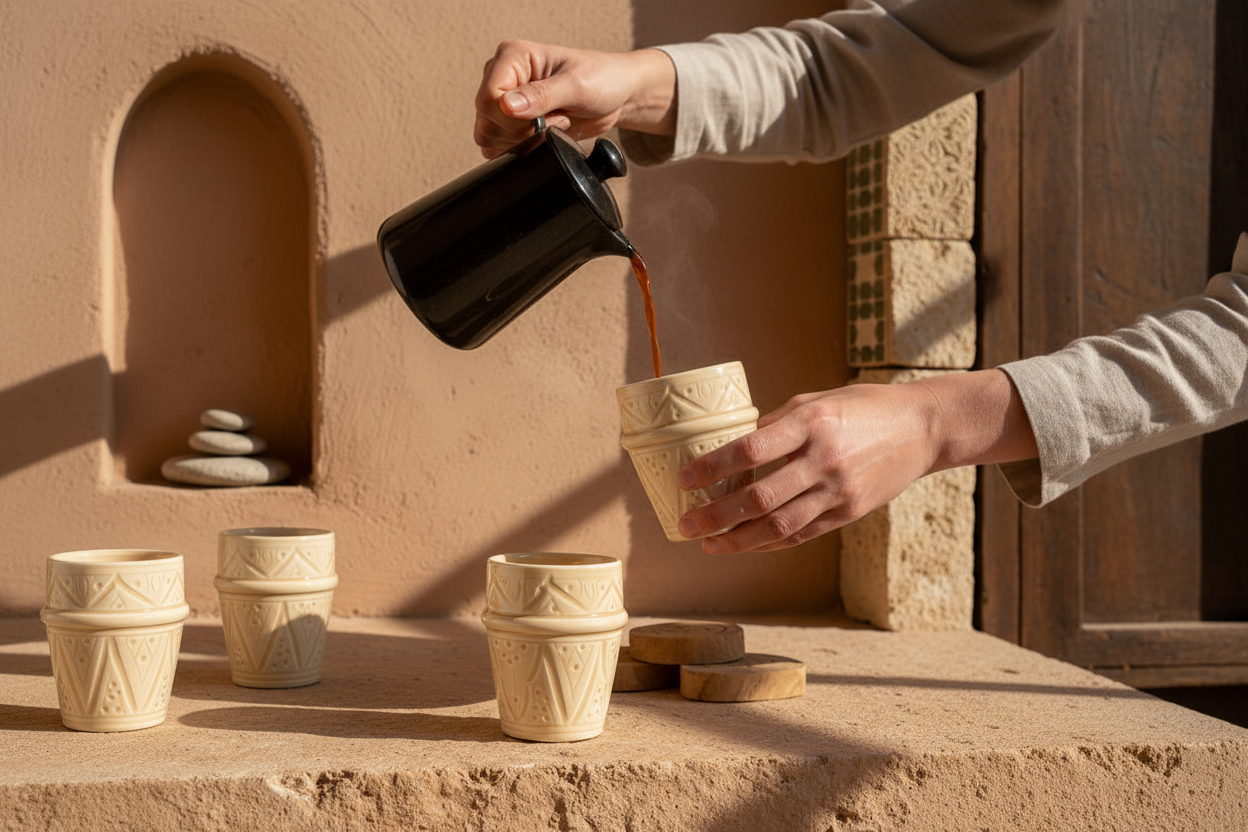 Marokkaanse Aardewerk Beker - Beige