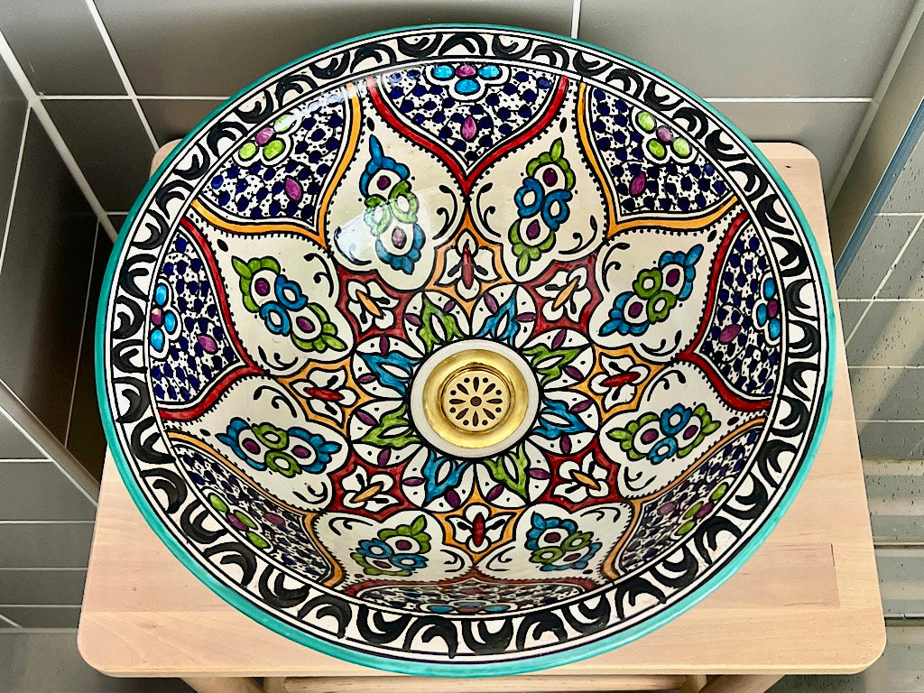 Handgemaakte Marokkaanse Waskom Rabat 40cm
