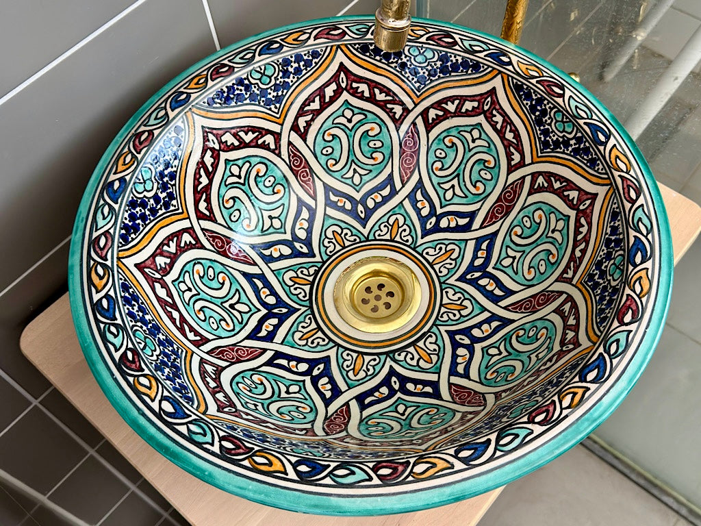 Handgemaakte Marokkaanse waskom La Giralda 40 cm