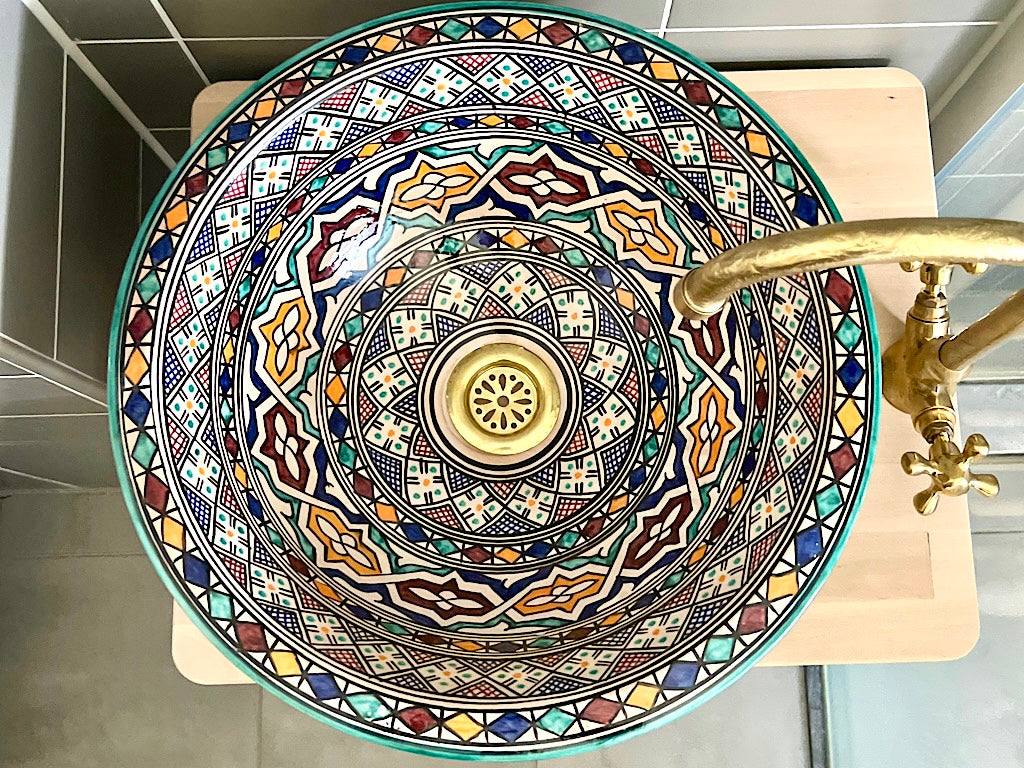 Handgemaakte Marokkaanse Waskom Marrakech 40cm