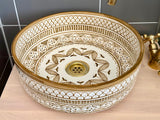 Handgemaakte Marokkaanse Waskom Beige - 35 cm