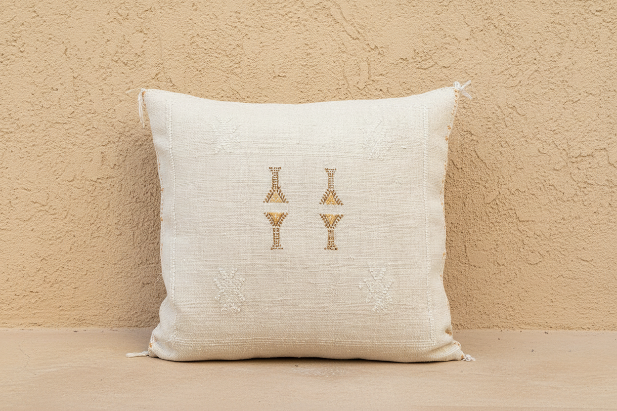 Cactus Zijde kussensloop Ecru 1