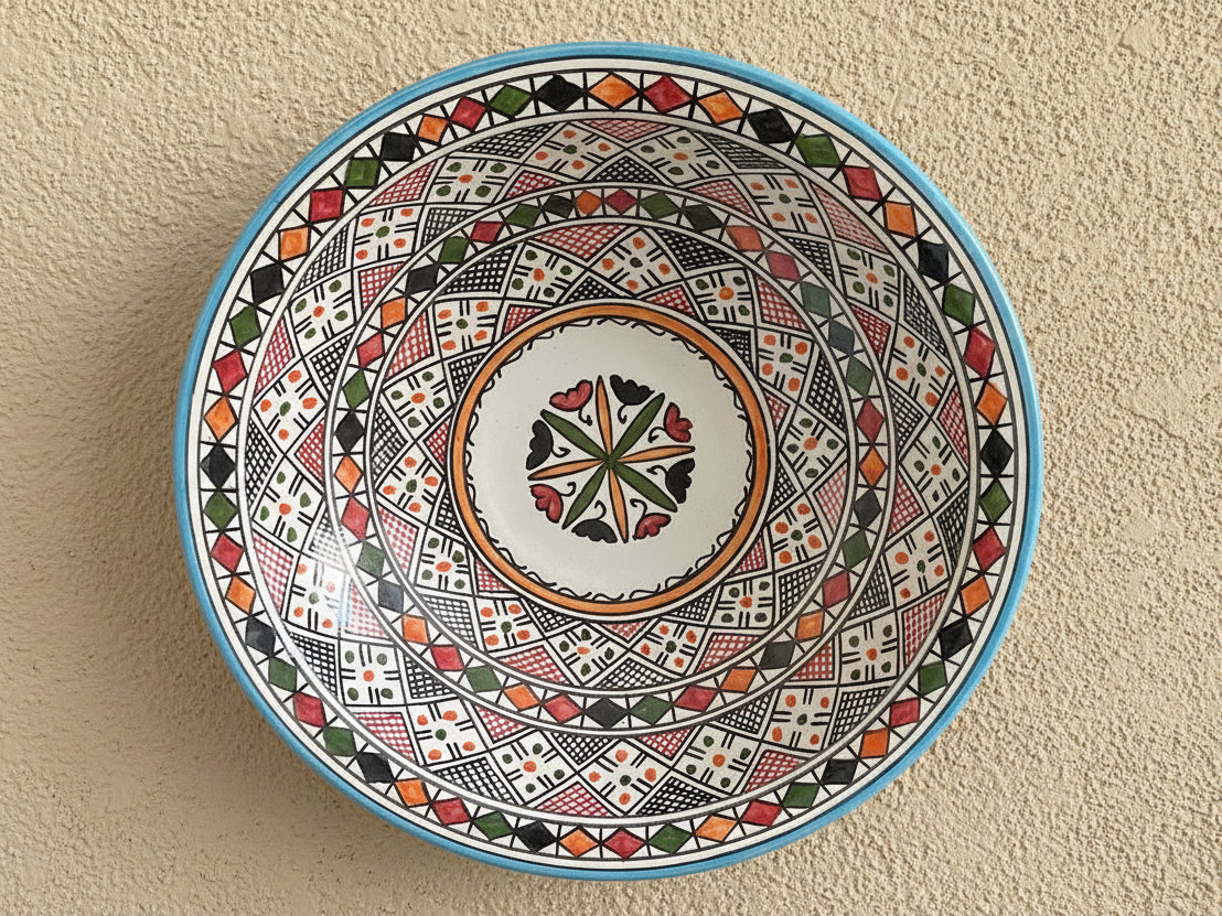 Handgemaakte Marokkaanse Schaal Casablanca 34,5cm