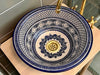 Handgemaakte Marokkaanse wasbak blauw