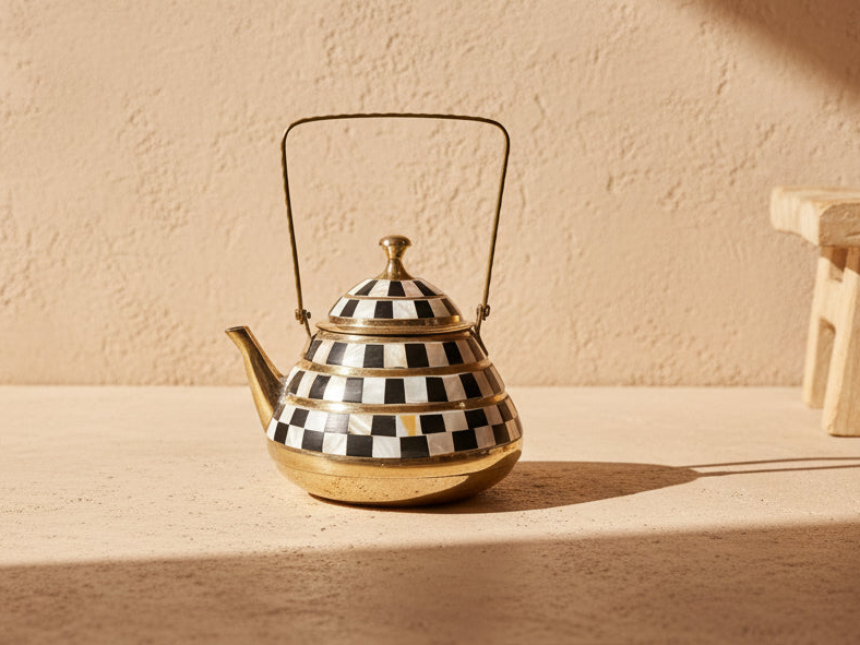 Inlay messing pot