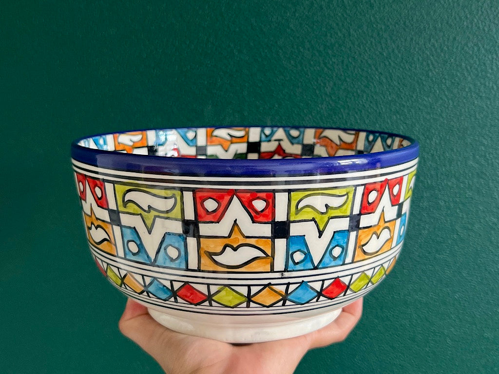 Handgemaakte Marokkaanse Saladeschaal 24cm