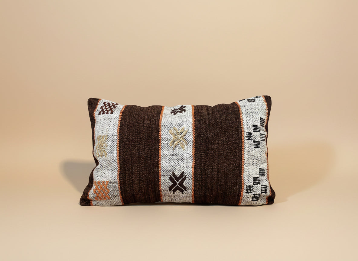 Kelim Kussensloop Berbers Bruin
