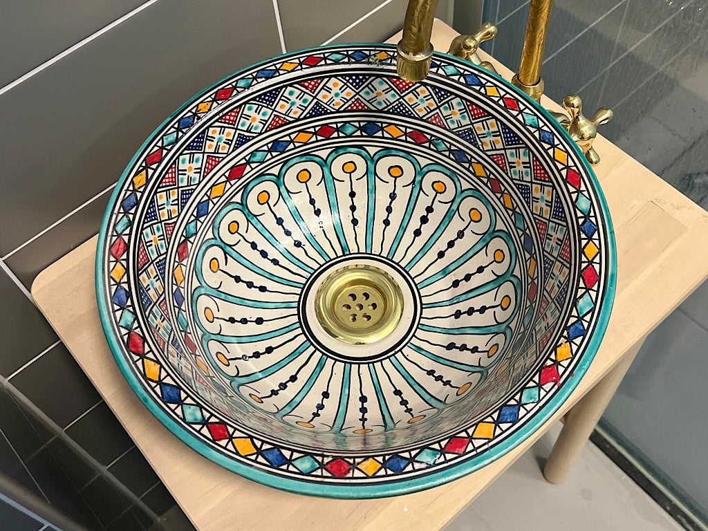 Handgemaakte Marokkaanse Waskom Marrakech 35 cm