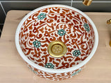 Handbeschilderd detail van waskom Andalusië 25 cm