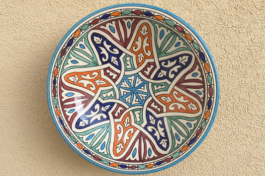 Handgemaakte Marokkaanse Schaal Oujda 34cm