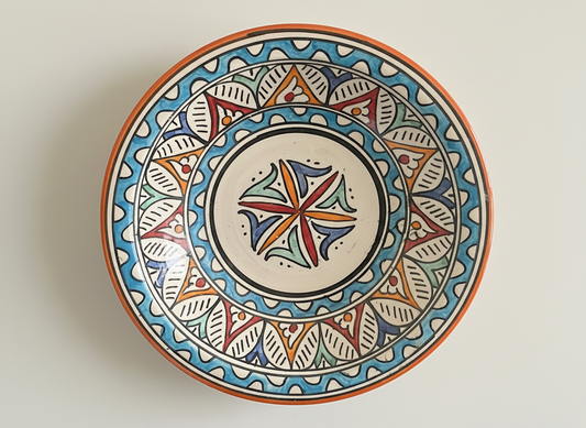 Handgemaakte Marokkaanse Schaal Oujda 25cm