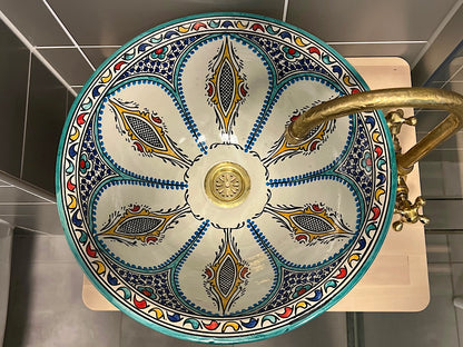 Handgemaakte Marokkaanse Waskom Riad Ceramic 40cm