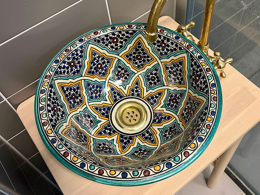 Handgemaakte Marokkaanse Waskom Tanger 35 cm