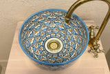 Handgemaakte Marokkaanse Waskom Blauw - 30 cm