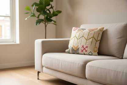 Kelim Kussensloop Berbers Ecru / Gekleurd