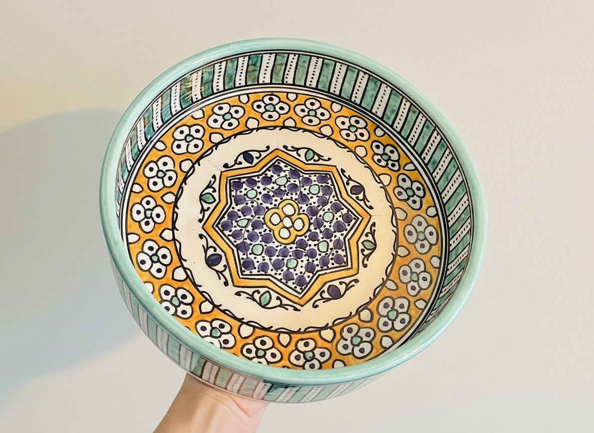 Handgemaakte Marokkaanse Saladeschaal 24cm