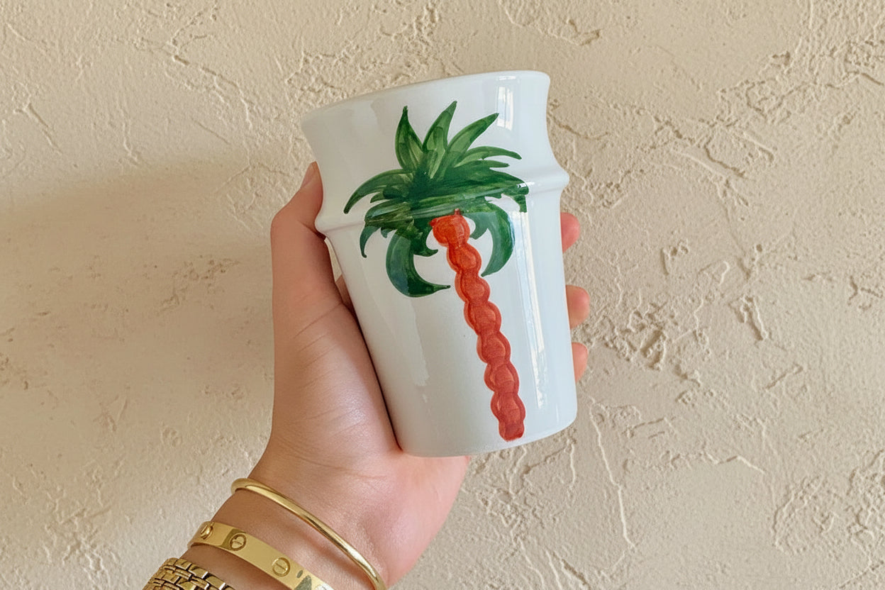 Aardewerk Beker Palmboom