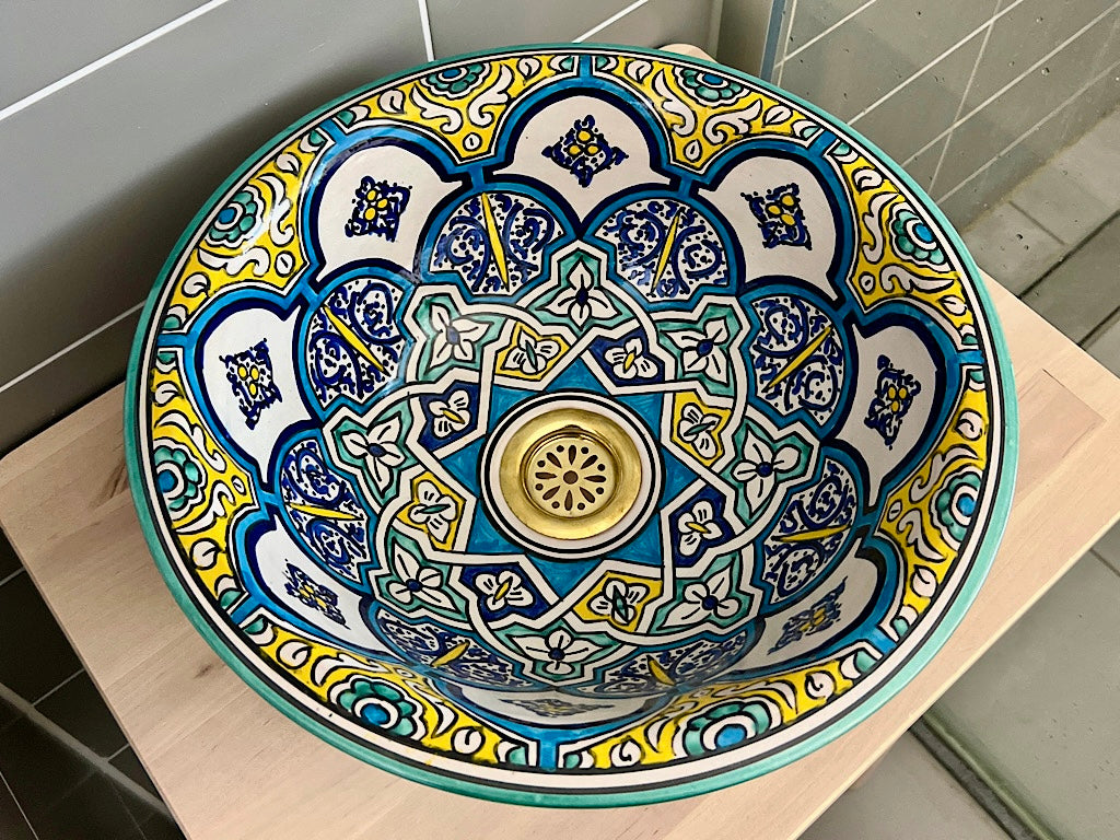 Handgemaakte Marokkaanse Waskom Rabat 35cm