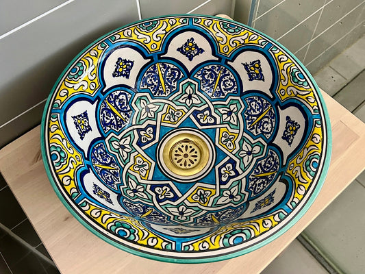 Handgemaakte Marokkaanse Waskom Rabat 35cm