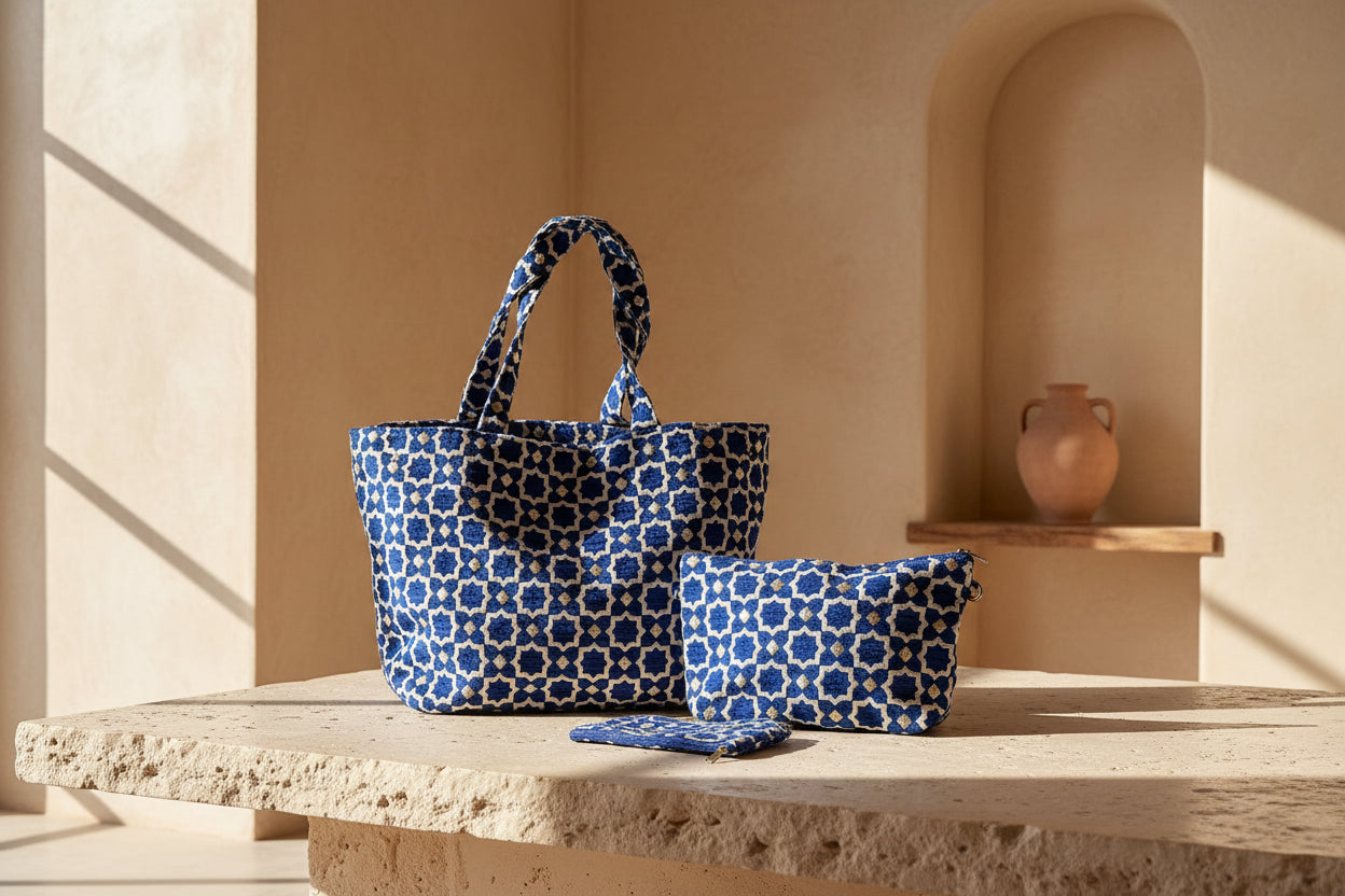 Marrakech tas donkerblauw shopper