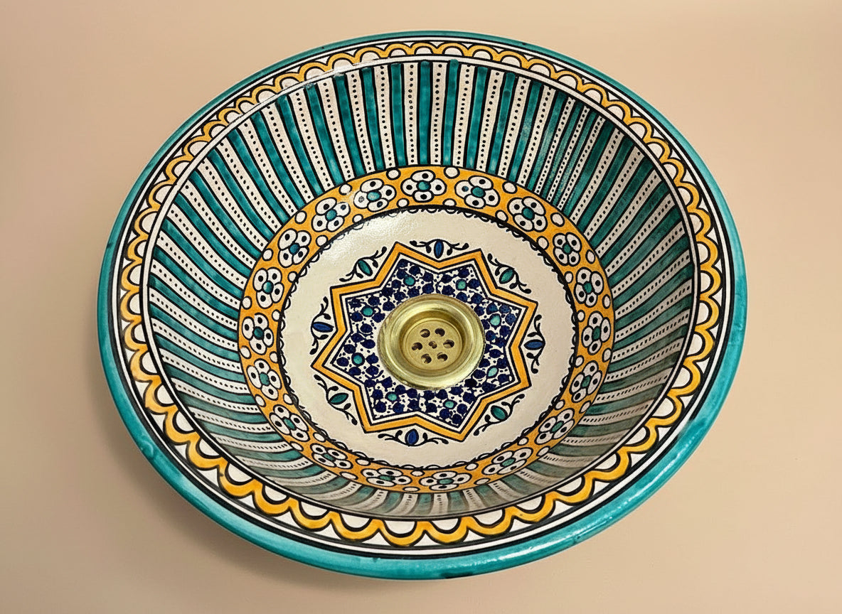 Handgemaakte Marokkaanse Waskom Granada 35 cm