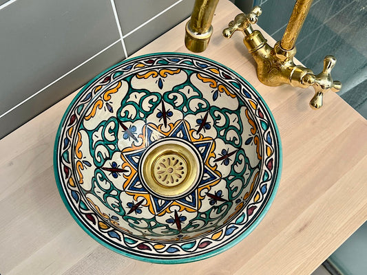 Handgemaakte Marokkaanse Waskom Marrakech 25 cm