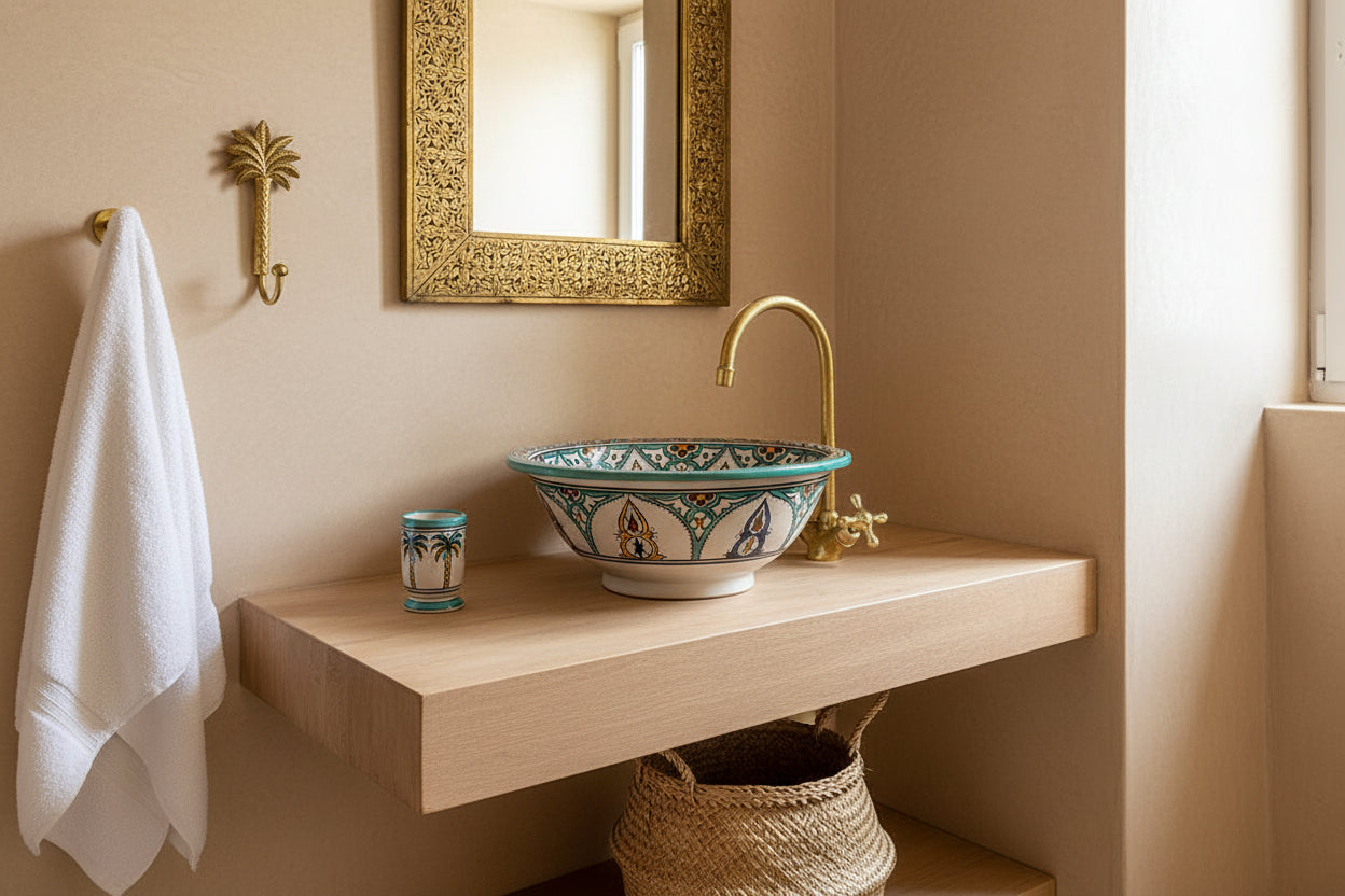 Handgemaakte Marokkaanse Waskom Fantasia 35 cm