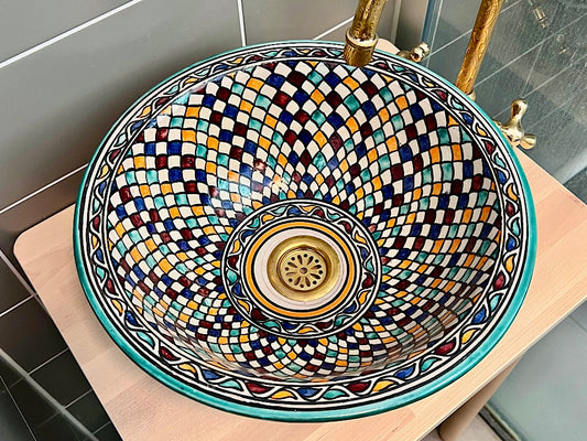 Handgemaakte Marokkaanse Waskom Sahara 35 cm