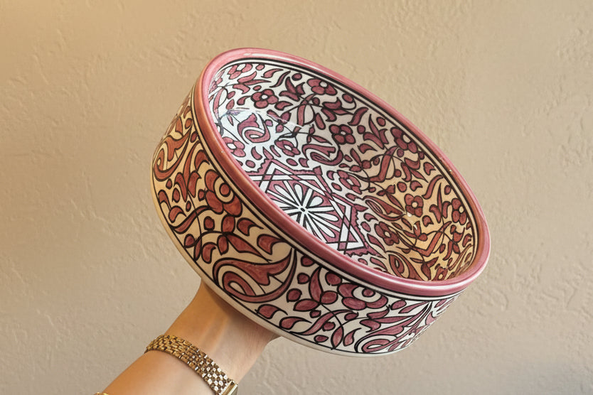 Handgemaakte Marokkaanse Saladeschaal 24cm