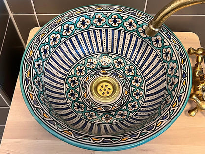 Handgemaakte Marokkaanse Waskom Andalusia 35 cm